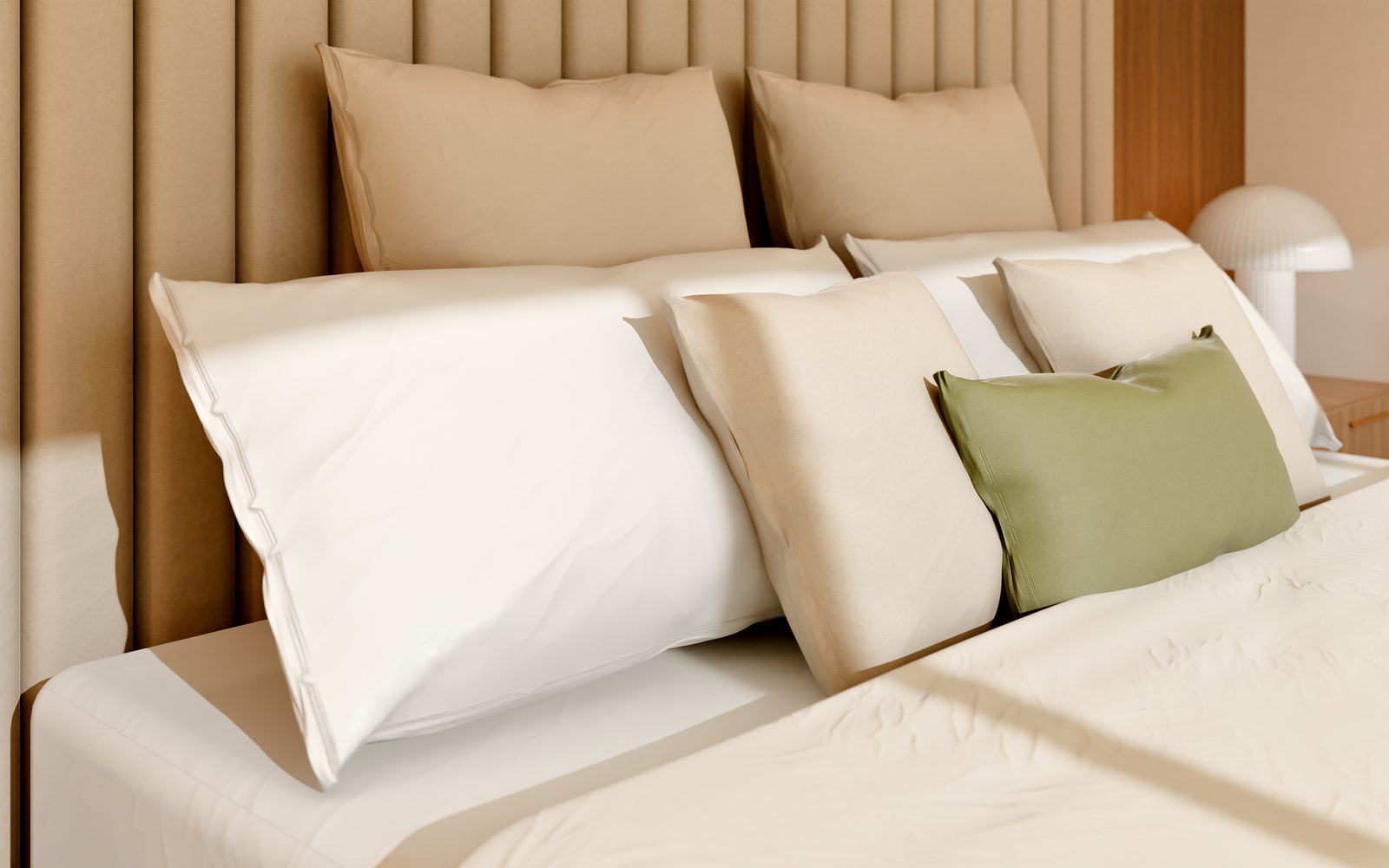 Cama y almohadas